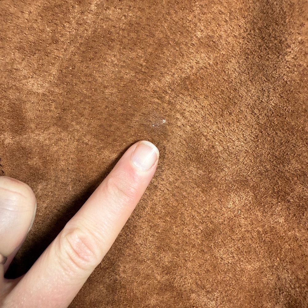 Coldwater Creek Womens Suede Leather Jacket Cognac Snap Closure Sz L - Picture 4 of 12